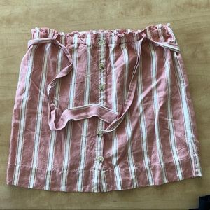 Striped button skirt